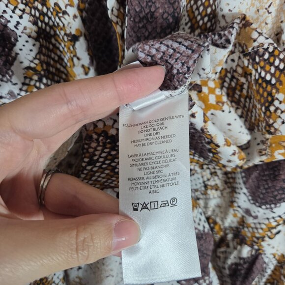 Anthropologie Maeve Snake-Printed Maxi Dress Tiered Cotton Summer Boho Preppy 6P - Picture 13 of 14